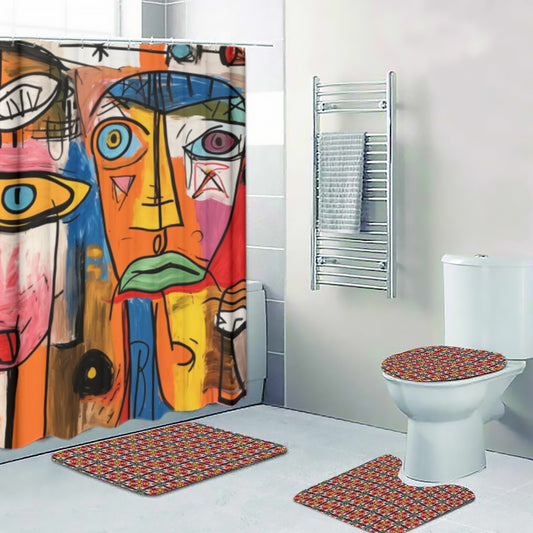 Bathroom Four-piece  set: Cubism Artistry